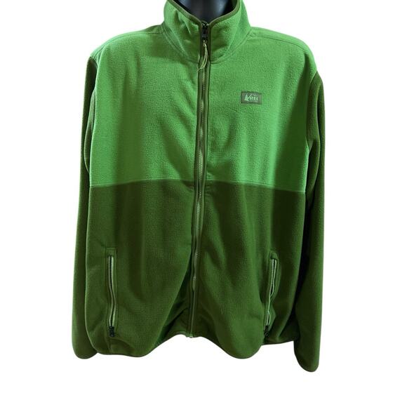 REI Co-Op Trailmade Men’s Fleece Full Zip Jacket Size XL Green/Army Green - Picture 2 of 11